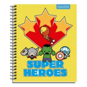 Cuaderno Proarte 100 Hojas 7 mm Marvel Kawai | Papel 50 g/m² 20,2 x 25 cm