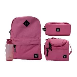 Pack Escolar Moose Rose Colors – Mochila + Lonchera + Estuche + Botella 600 ml