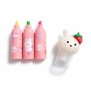 Mini Destacadores 3 en 1 Kawaii | Marcadores Fluorescentes Portátiles con Diseño Cute