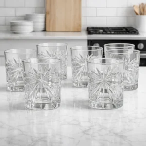 Set de 6 Vasos de Vidrio 285 ml | Vasos Resistentes para Agua, Jugos y Bebidas Frías