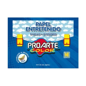 Papel Entretenido Proarte – 9 Hojas, 18 Diseños, 24 x 32 cm para Manualidades