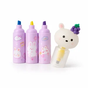 Mini Destacadores 3 en 1 Kawaii | Marcadores Fluorescentes Portátiles con Diseño Cute