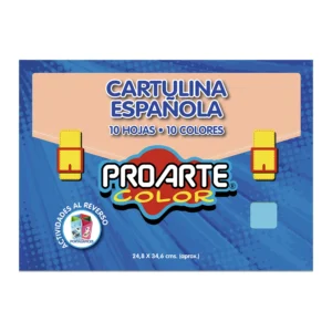 Cartulina Española Proarte – 10 Hojas, 10 Colores, 24,8 x 34,6 cm