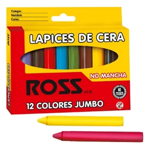 Lápices de Cera Ross Jumbo x12 Colores