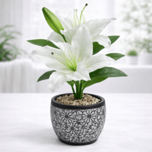 Planta Artificial Decorativa 30 x 20 cm – Planta Sintética Realista con Maceta para Interior