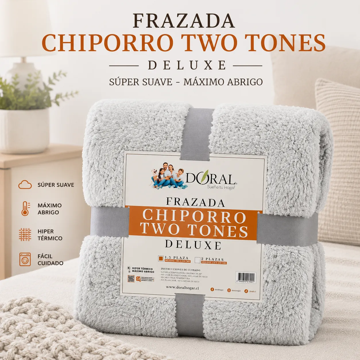 Manta Doral Chiporro Two Tones 127x152 cm D1